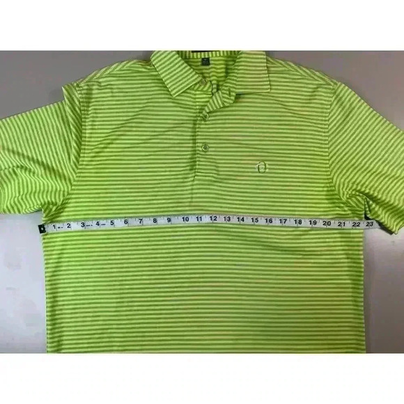 Peter Millar Men’s Summer Comfort Lime Green Yellow Striped Golf Polo Size M - Picture 9 of 11